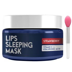 Lip Sleeping Mask with Hyaluronic Acid Vitamin C Nourish &Hydrate Dry Lips with Lip Balm Strawberry