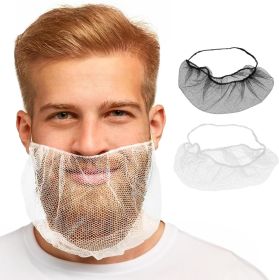 Disposable Beard Nets for Men 19 x 9, White Kitchen Beard Guard for Restaurant 100 Pack, Nylon Beard Cover Protector