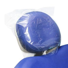 Disposable Dentist Headrest Covers. Pack of 250 Regular Clear Plastic Head Rest Protectors for Tattoo; Piercing and Dental Chairs. Professional Waterp