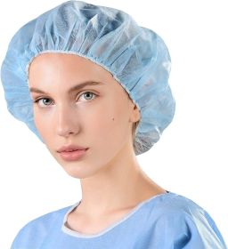 Blue Bouffant Caps 24" Pack of 1000 Disposable Nurse's Caps for Healthcare Personnel Polypropylene Hair Caps for Tattoo Salon Food Service Lightweight