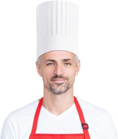 White Chef Hat 7". Pack of 24 Paper Chef Hats for Adults; Disposable Paper Chef Hat; Latex Free Chef Hats for Men; Safe Chef Hats for Women; Tall Chef