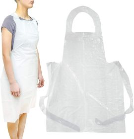 Pack of 1000 White Poly Disposable Aprons 28 x 42. Thickness 1 Mil. Low Density Polyethylene 28x42. Safety Aprons for Food Handling; Food Service; Cle