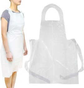 Pack of 1000 White Poly Disposable Aprons 28 x 46. Thickness 1 Mil. Low Density Polyethylene 28x46. Safety Aprons for Food Handling; Food Service; Cle