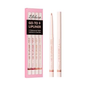 4 Waterproof Matte Long Lasting Non-stick Cup Nude Lipliners Set