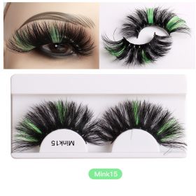 Color Mink Hair False Eyelashes Naturally Fit Thick Eyelashes (Series: 15)