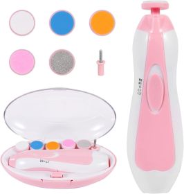 Baby Nail Trimmer Electric, Safe Baby Nail File (Color: Pink)