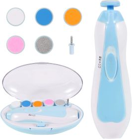 Baby Nail Trimmer Electric, Safe Baby Nail File (Color: Blue)