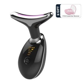 Face Massager Anti-Wrinkle Face Device 3 Modes 45°C Neck Lifting Massagers LED High Frequency Beauty Instrumen EMS Face Massage for Women (Quantity: 1, Color: Black)