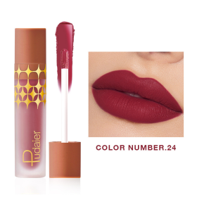 Star Matte Liquid Lipstick Waterproof Long Lasting Lip Gloss Non-sticky Lip Gloss Lip Balm Lightweight High Pigmentation Hydrating Satin Matte Long-la (Color: #24)